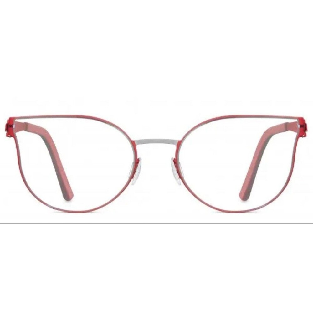 Cateye OVVO 3709 Crimson/Platinum Handmade Titanium Eyeglasses 51/19/140 $415